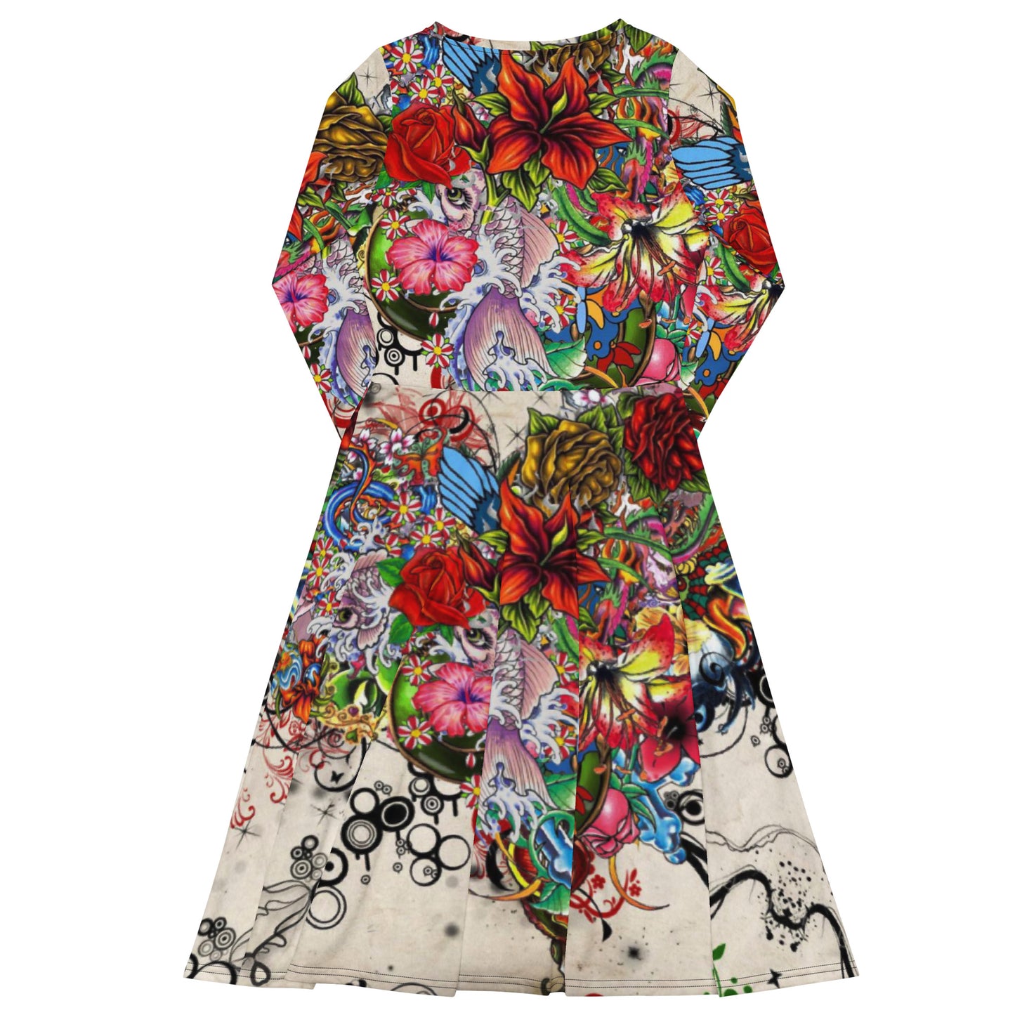 Floreale Long Sleeve midi dress