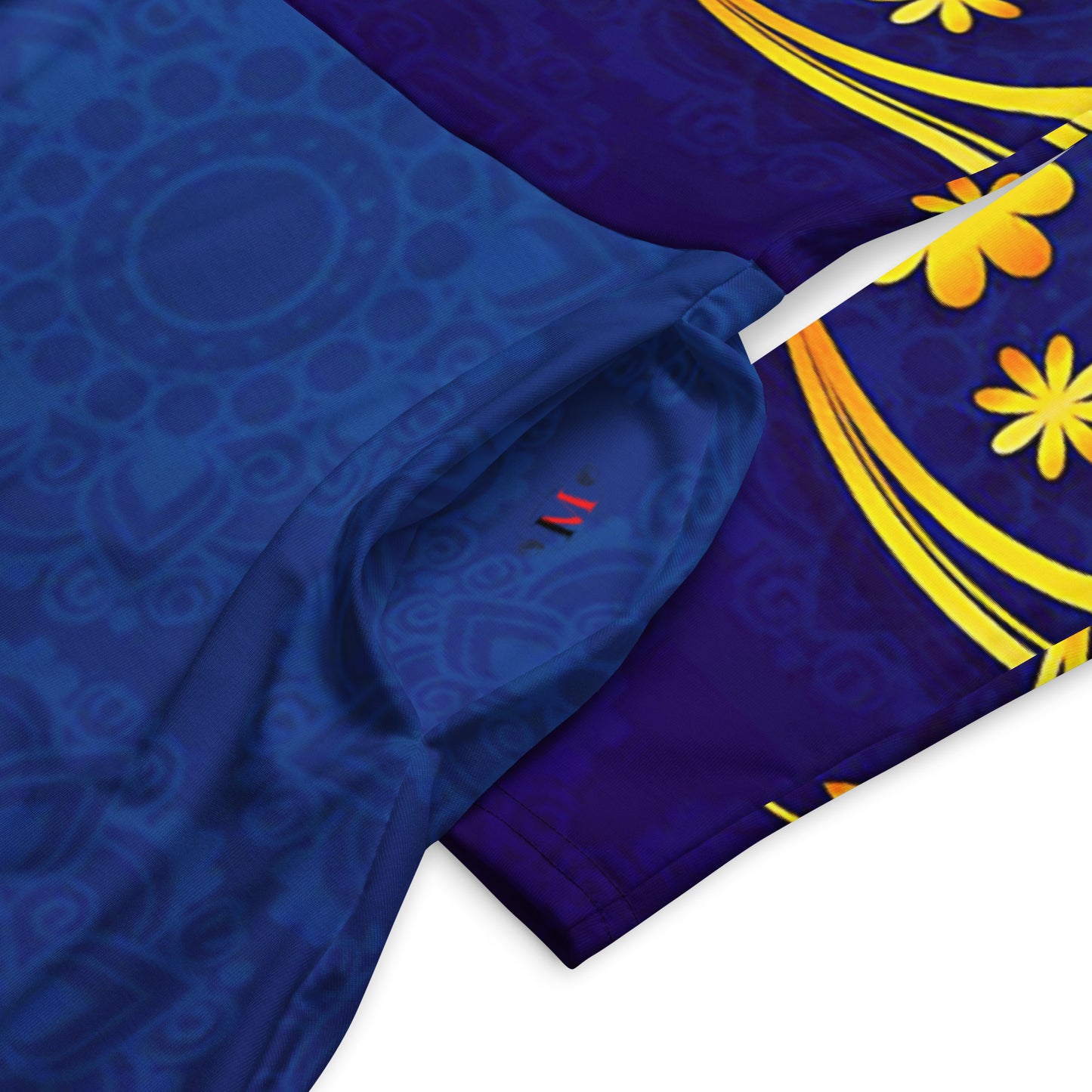 Sleeve midi dress blue gold