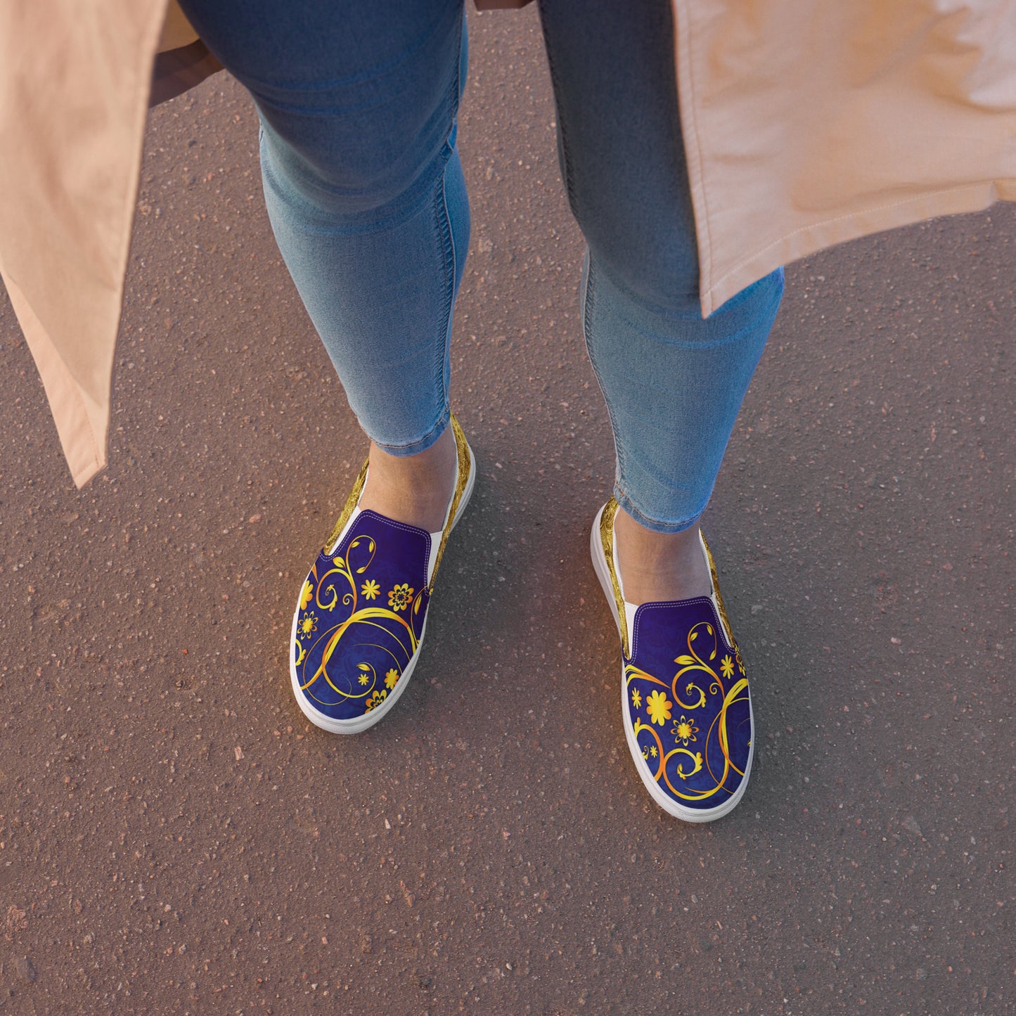 Gold & Blue Women's Shoes