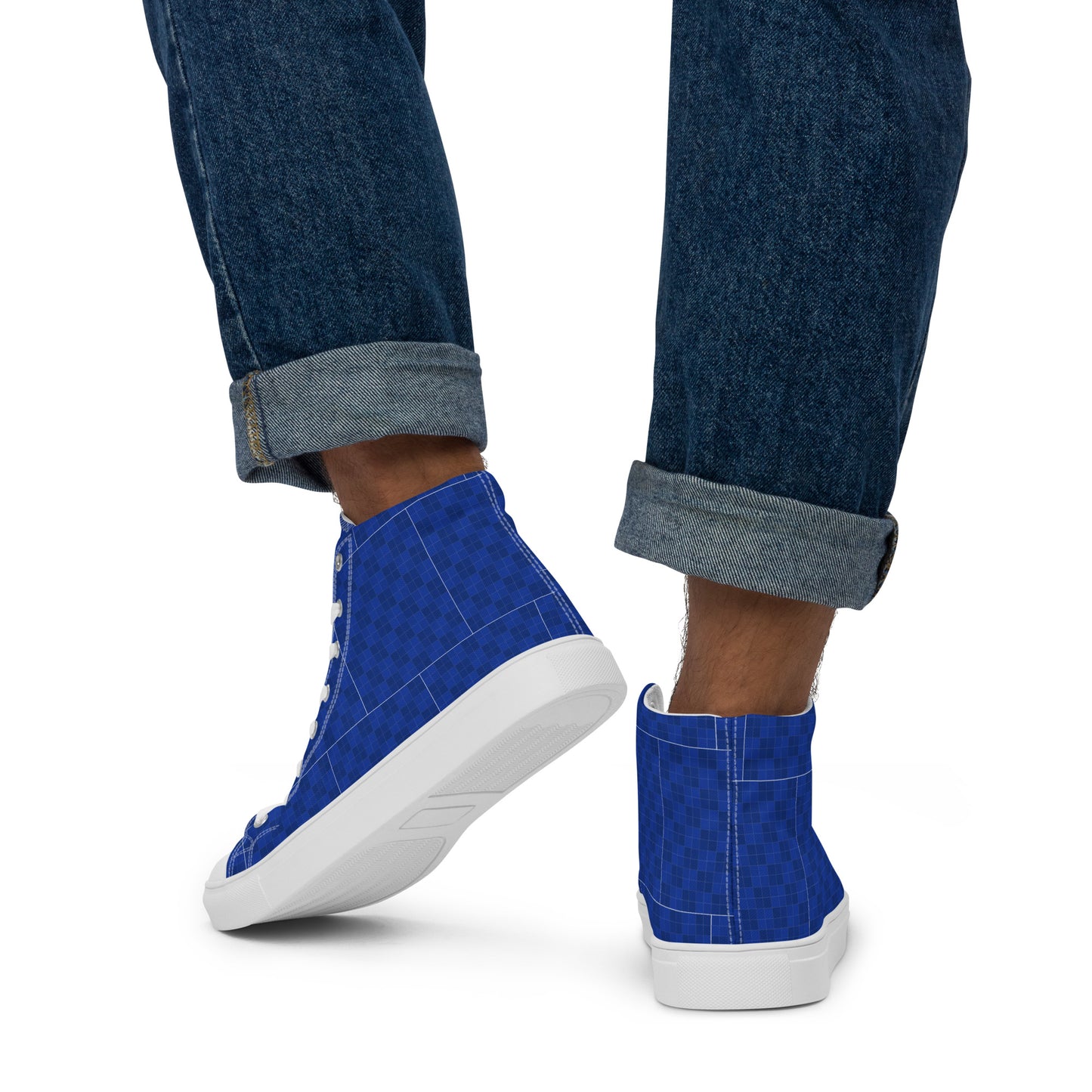 Sneakers alte in tela uomo eleganza marineria navy