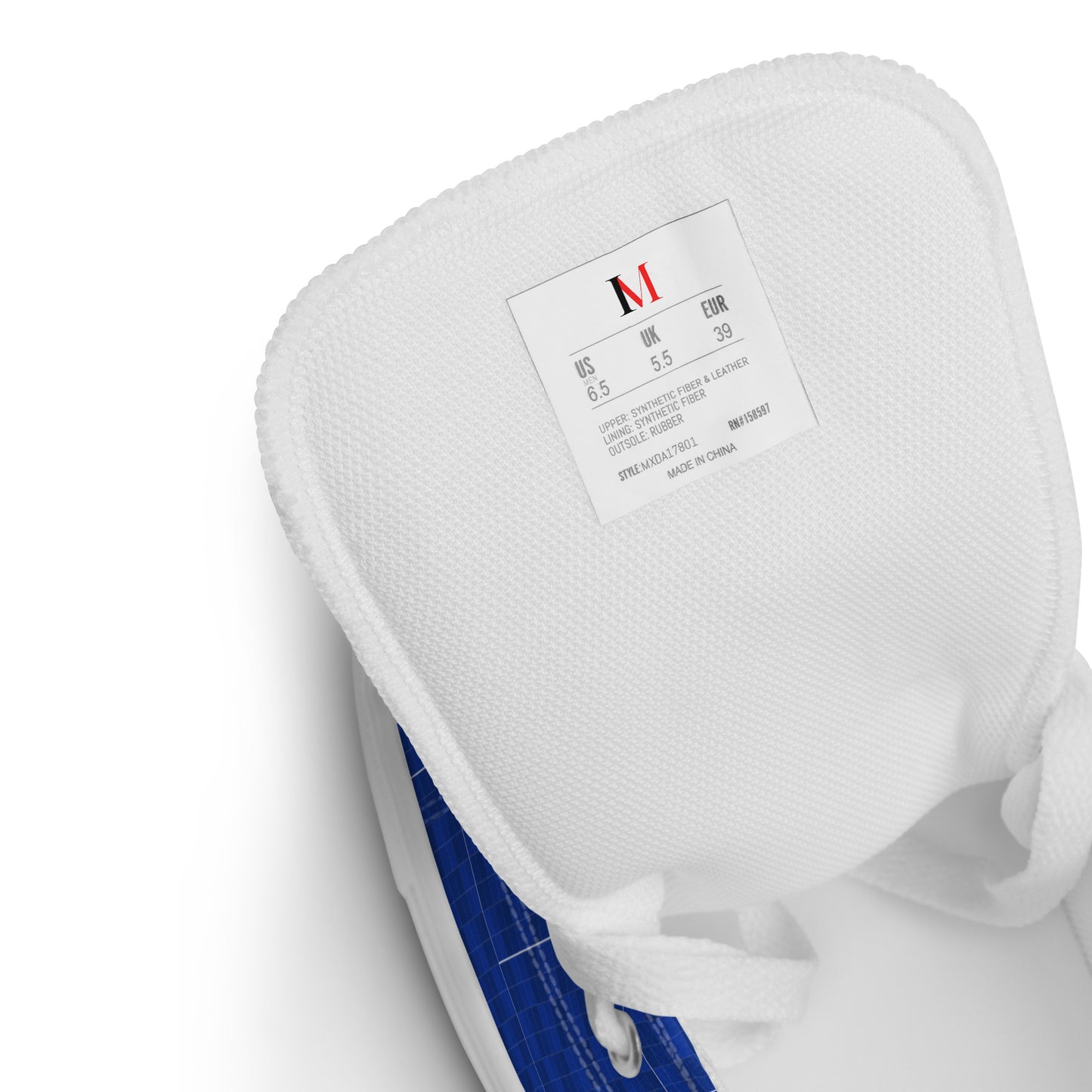 Sneakers alte in tela uomo eleganza marineria navy