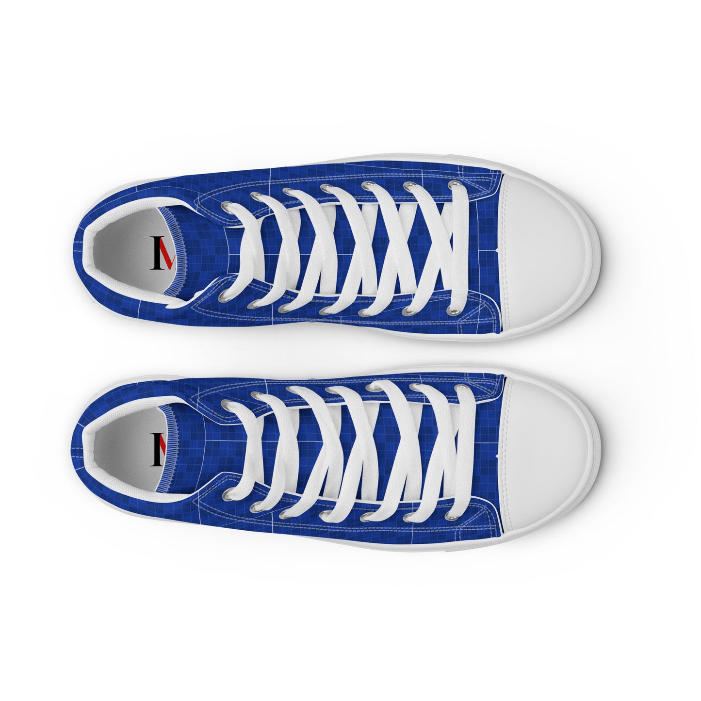Sneakers alte in tela uomo eleganza marineria navy
