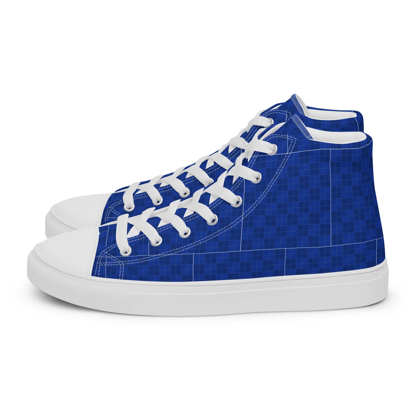 Sneakers alte in tela uomo eleganza marineria navy