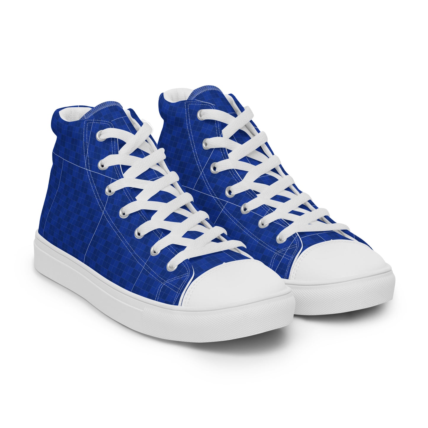 Sneakers alte in tela uomo eleganza marineria navy