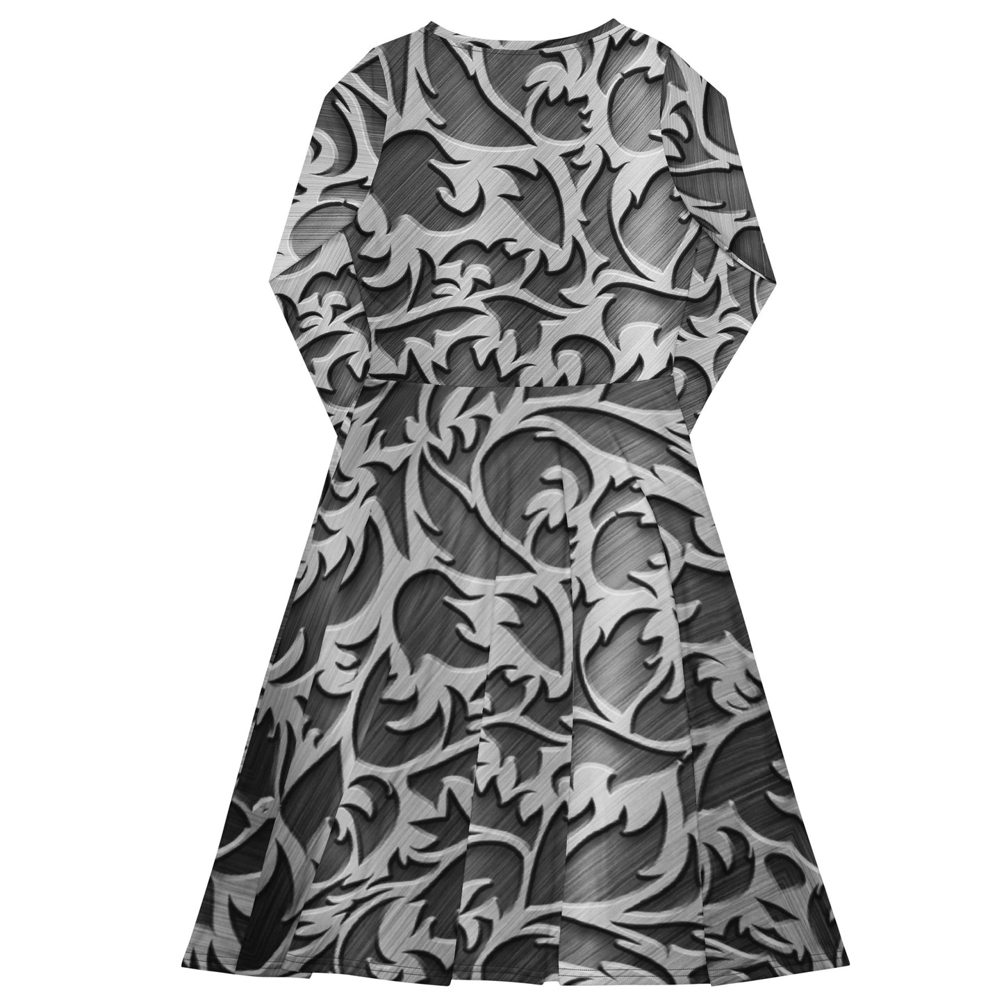 Silver Sleeve Midi Dress