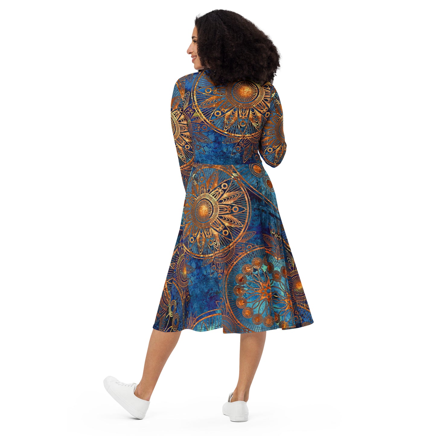 Gold Medal Kong Sleeve Midi Dress