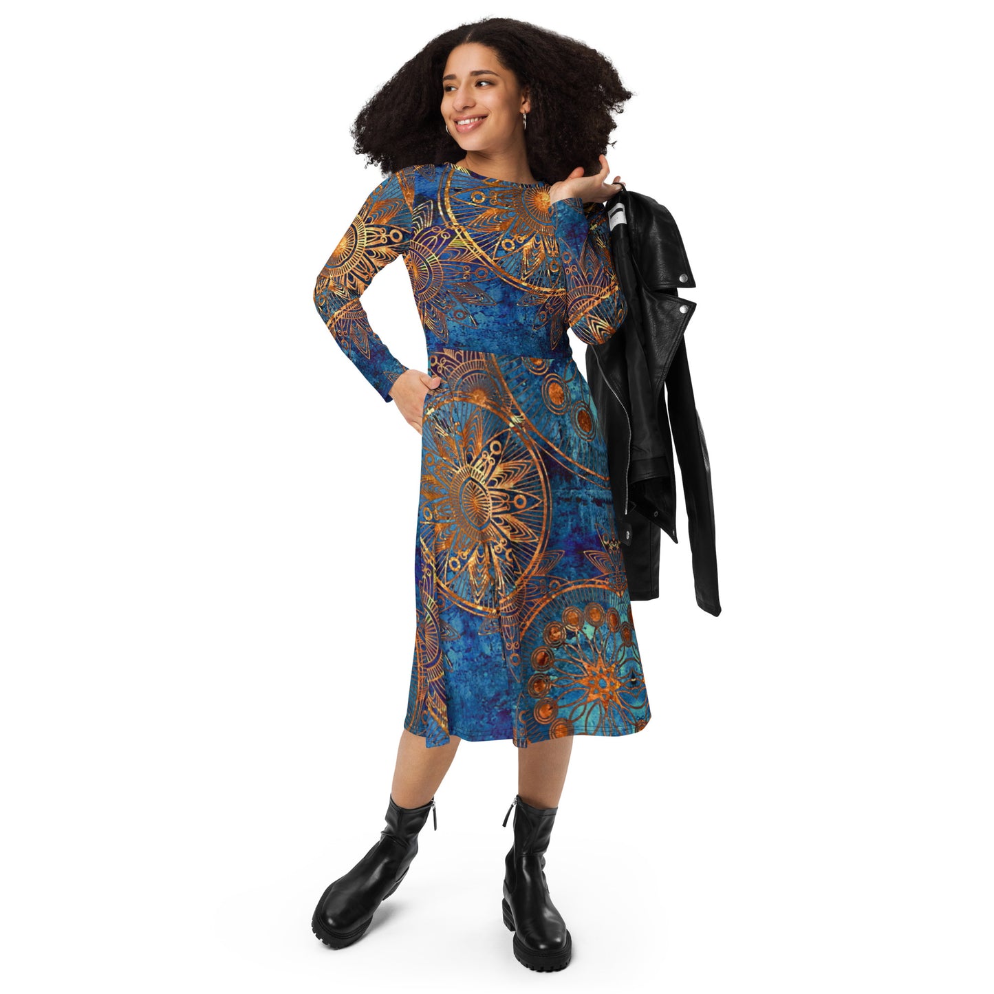 Gold Medal Kong Sleeve Midi Dress
