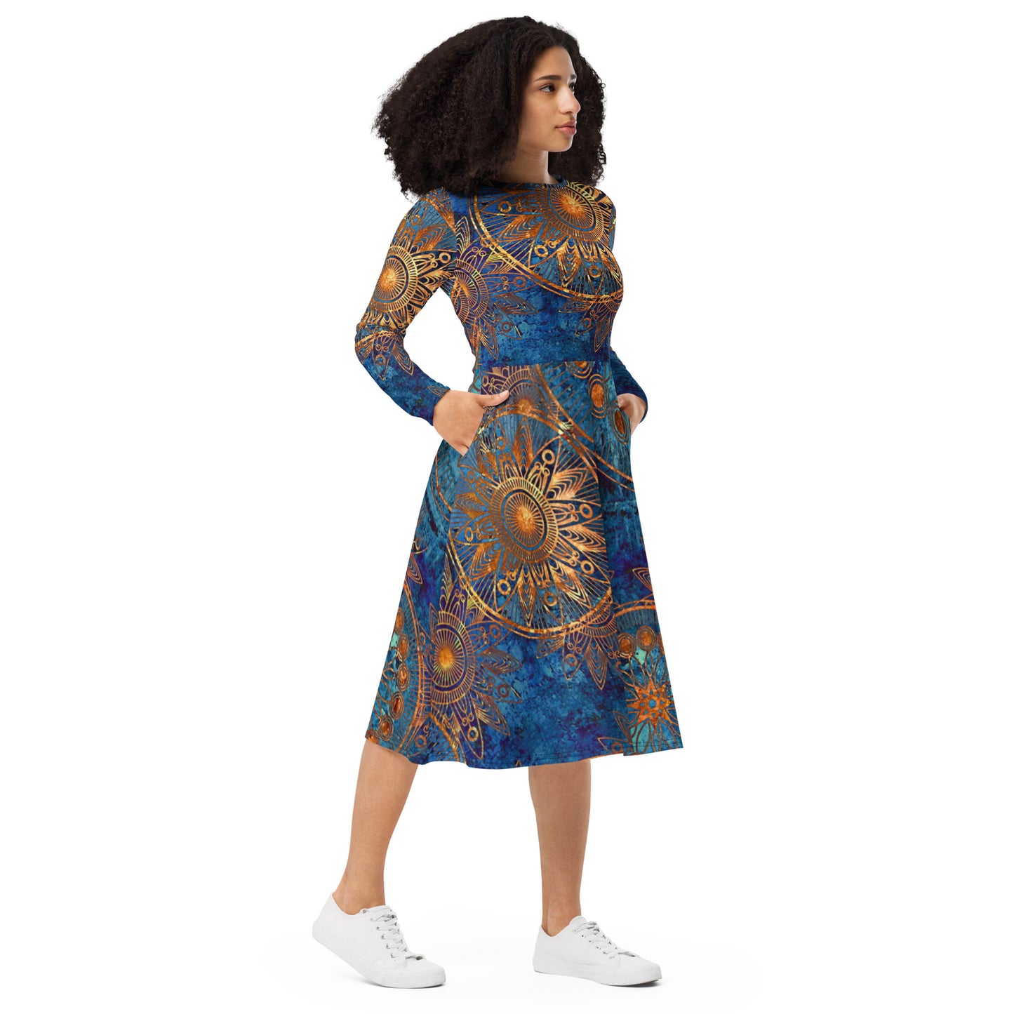 Gold Medal Kong Sleeve Midi Dress