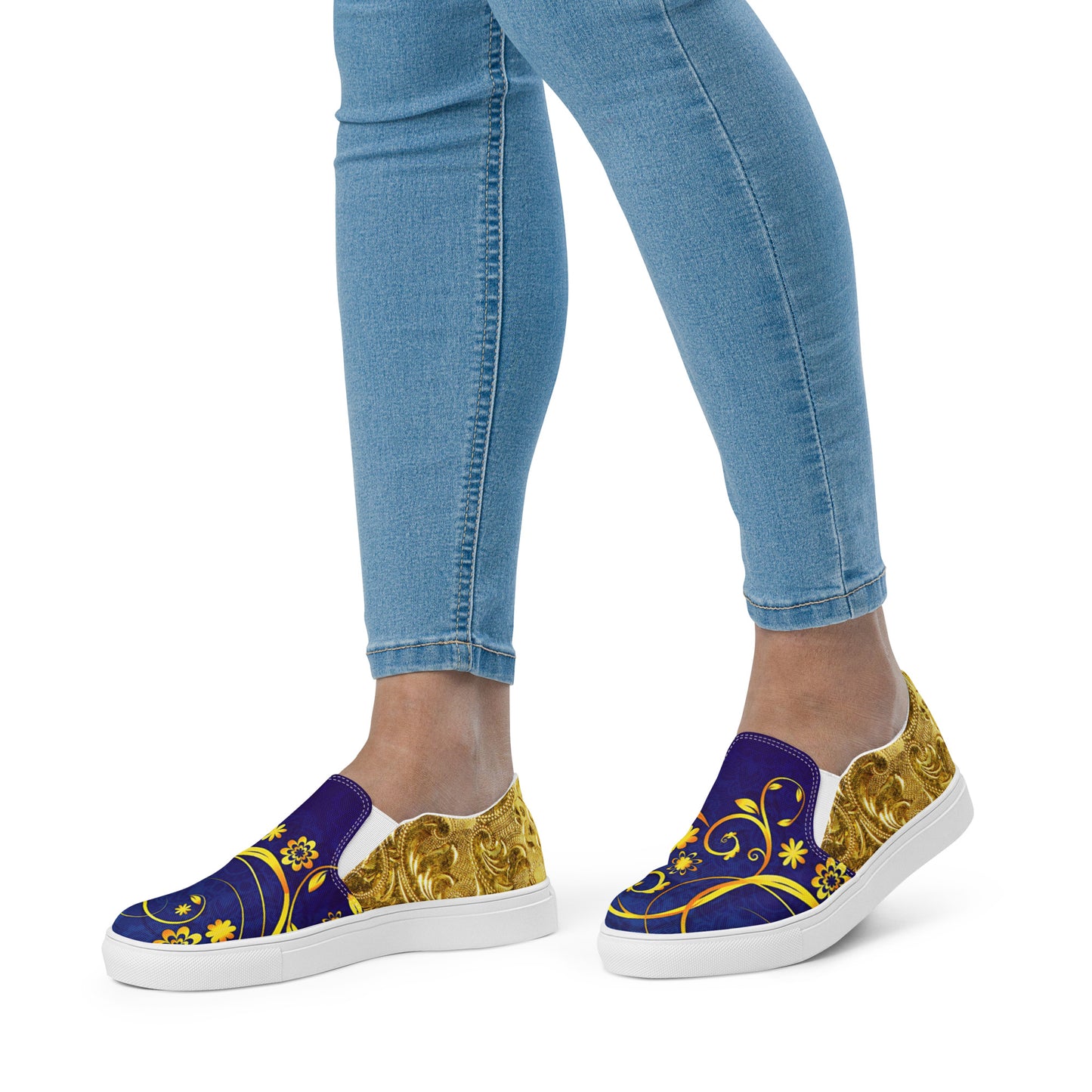 Gold & Blue Women's Shoes